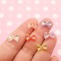 Pastel AB Iridescent Assorted Bow Cabochons, Flat backed Resin Bowknot Cabs jocad (20 Pieces)