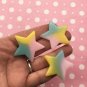 Pastel Rainbow Glitter Resin Star Cabochons jocad (4 Pieces)
