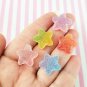 Assorted Soft Resin Sugared Solid and Ombre Star Cabs, Gummy Candy, Jelly Cabs jocad (6 Pieces)