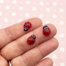 Cute Domed 7x11mm Ladybug Cabochons, Perfect for Spring jocad (6 Pieces)
