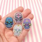 Sugar Skull Pendant Charms, Acrylic Laser Cut Skulls, Day of the Dead Cabochons jocad (4 Pieces) Sugar Skull Pendant Charms, Acrylic Laser Cut Skulls, Day of the Dead Cabochons jocad (4 Pieces)