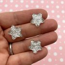 Silver Glitter Resin Star Cabochons, Cute Bling Cabs jocad (8 Pieces)