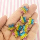 Rainbow Glitter Resin Star Cabochons, Rain bow Star Cabochons, Cute Bling Cabs jocad (8  Pieces)