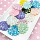 Huge Assorted Foil Glitter Seashell Cabochons, Glitter Seashells jocad (4 Pieces)