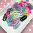 Glittery Resin Razor Blade Cabochons, Flat Backed Cabs jocad (3 Pieces)
