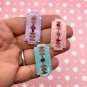 Glittery Resin Razor Blade Cabochons, Flat Backed Cabs jocad (3 Pieces)