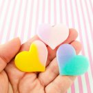 Big Pastel Gradient Glitter Heart Resin Cabochons, Cute Bling Cabs jocad (4 Pieces)
