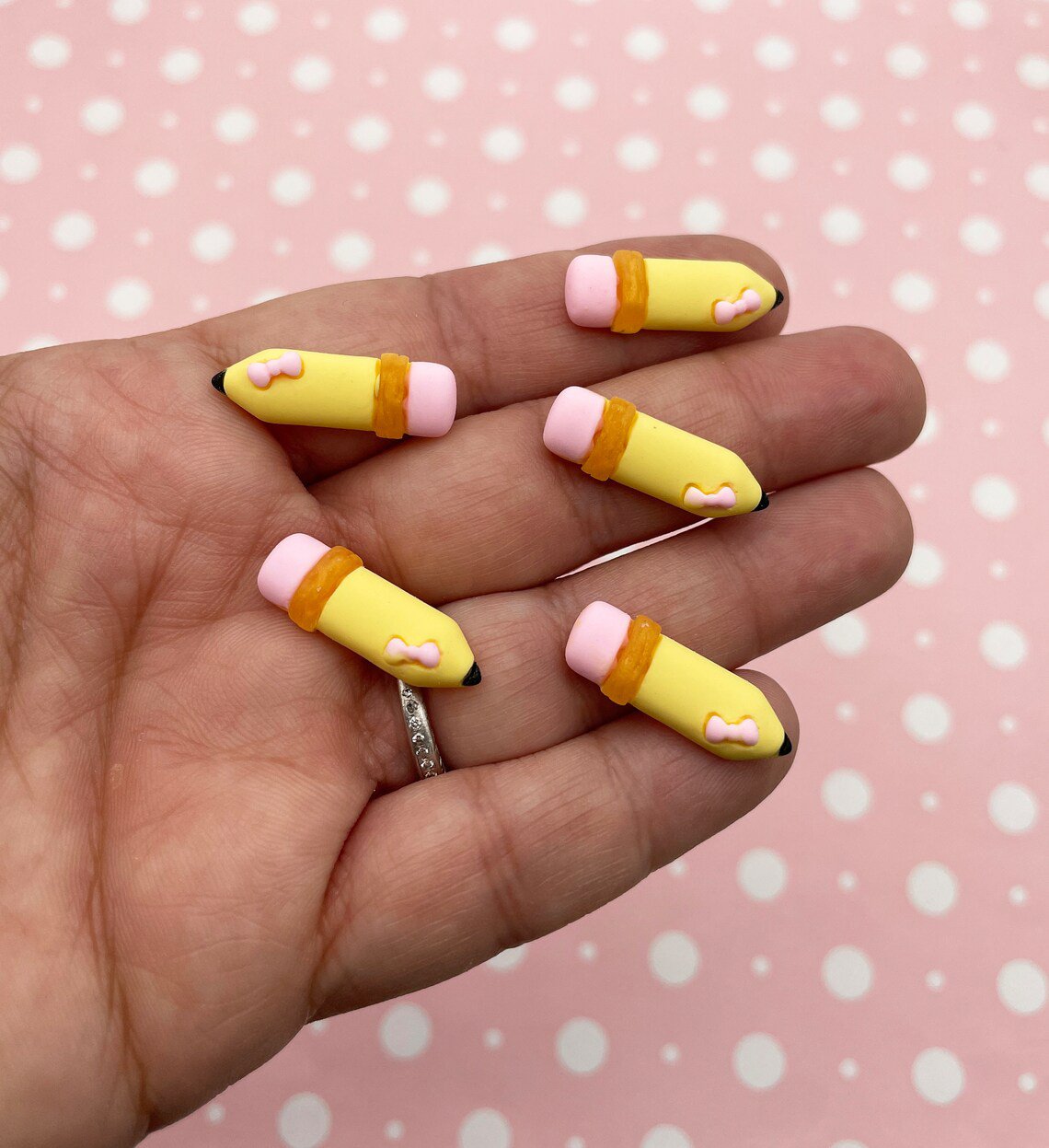 Miniature Resin Pencil Cabochons, Cute Back to School Cabs jocad (8 Pieces)