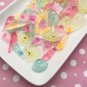 Assorted Pastel Glitter Foil Seashell Cabochons, Glitter Seashells jocad (8 Pieces)