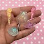 Assorted Pastel Glitter Foil Seashell Cabochons, Glitter Seashells jocad (8 Pieces)