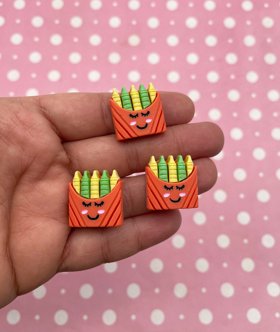 Miniature Resin Crayon Pencil Cabochons, Slime or Back to School Office Cabs jocad (5 Pieces)