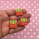 Miniature Resin Crayon Pencil Cabochons, Slime or Back to School Office Cabs jocad (5 Pieces)