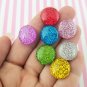 Assorted Glitter Resin Circle Cabochons, Cute Bling Cabs jocad (8 Pieces)