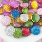 Assorted Glitter Resin Circle Cabochons, Cute Bling Cabs jocad (8 Pieces)