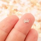 Tiny 7mm Gold Toned Metal Crown Cabochons, Cute Kawaii Nail Crown Cabs jocad (50 Pieces)