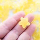 Pastel Yellow Soft Resin Sugared Star Cabs, Gummy, Jelly Decoden Fruit Sweets Cabs jocad (6 Pieces)