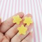 Pastel Yellow Soft Resin Sugared Star Cabs, Gummy, Jelly Decoden Fruit Sweets Cabs jocad (6 Pieces)