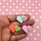 Assorted Color Geometric flat-backed Heart Cabs, Heart cab jocad (8 Pieces)