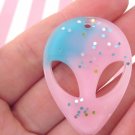 Pastel Glitter Fairy Kei Area Alien Head Cabochon Pendants jocad (3 Pieces) Pastel Glitter Fairy Kei Area Alien Head Cabochon Pendants jocad (3 Pieces)