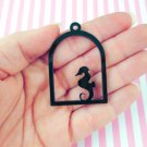 Laser-Cut Seahorse Nautical Themed Cute Pendant Cabachons, UV Frame jocad (2 Pieces)