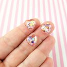 12mm Clear Heart Cabochons with Star Glitter, Valentines Day Resin Heart Cabochons jocad (10 Seeds)