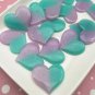Big Aqua and Purple Pastel Gradient Glitter Heart Resin Cabochons, Cute Bling Cabs jocad (6 Pieces)