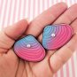 Flatbacked Pastel Seashell Cabochons with attached Pearl, Resin Flat Sea Shells jocad (4 Pieces)