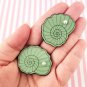 Flatbacked Pastel Seashell Cabochons with attached Pearl, Resin Flat Sea Shells jocad (4 Pieces)