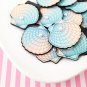 Flatbacked Pastel Seashell Cabochons with attached Pearl, Resin Flat Sea Shells jocad (4 Pieces)