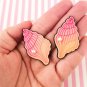 Flatbacked Pastel Seashell Cabochons with attached Pearl, Resin Flat Sea Shells jocad (4 Pieces)
