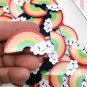 Rainbow Cloud Cabochons, Sweet Kawaii Cabs jocad (4 Pieces)