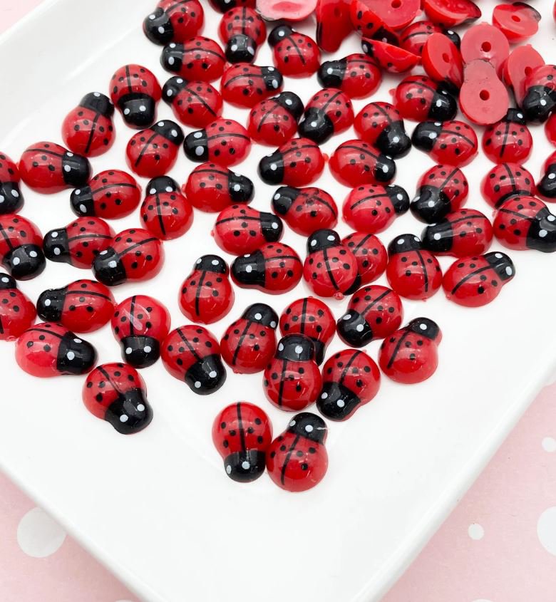 Cute Domed 11x15mm Ladybug Cabochons, Perfect for Spring jocad (6 Pieces)