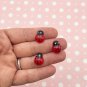 Cute Domed 11x15mm Ladybug Cabochons, Perfect for Spring jocad (6 Pieces)