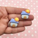 Cute Elf Fairy House, Matte Home Cabs, Flat-backed Resin Cabs jocad (4 Pieces)