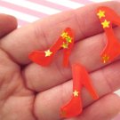 Red Star Glitter High Heel Kawaii Cabochons jocad (6 Pieces)