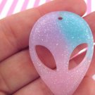 Pastel Glitter Fairy Kei Area 51 Alien Head Cabochon Pendants jocad (3 Pieces) Pastel Glitter Fairy Kei Area 51 Alien Head Cabochon Pendants jocad (3 Pieces)