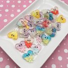 Glittery Resin Drippy Smiling Heart Cabochons jocad (5 Pieces)