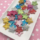 Assorted Glitter Resin Star Cabochons, Cute Bling Cabs jocad (6 Pieces)