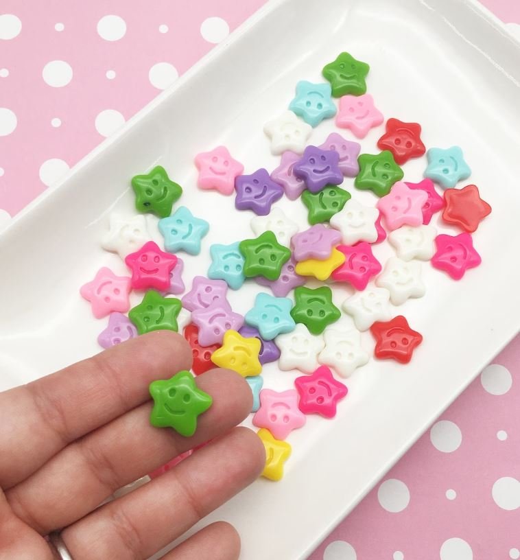 Assorted Smiley Star Cabochons jocad (10 Pieces)