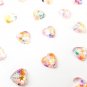 14mm Clear Heart Cabochons with Star Glitter, Valentines Day Resin Heart Cabs jocad (10 Pieces)
