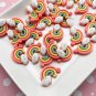 Pastel Rainbow Cloud Cabochons, Flat-backed Sweet Kawaii Cabs jocad (6 Pieces)