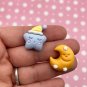 Matte Sleepy Star and Moon Cabochons, Sweet Kawaii Cabs jocad (4 Pieces)