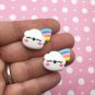 Rainbow Cloud Resin Cabochons, Flat-backed Sweet Kawaii Cabs jocad (8 Pieces)