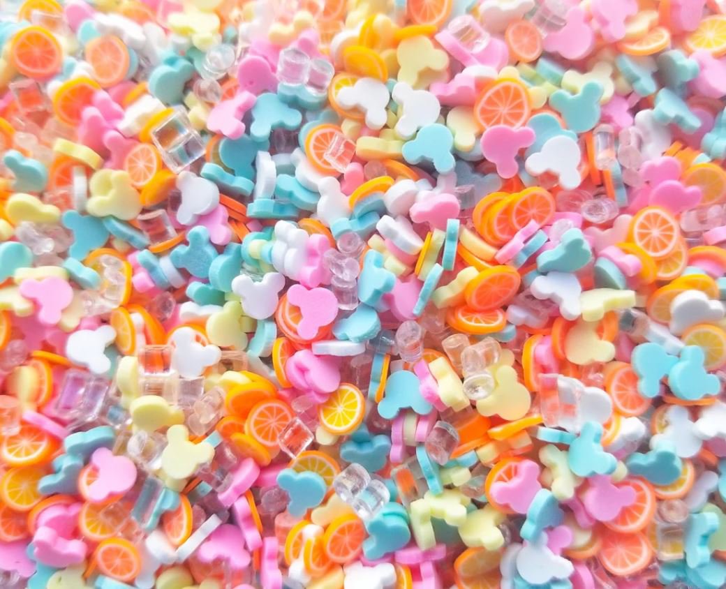 CALIFORNIA VACATION Mouse Ears Mix, Pastel Sprinkle Mix Resin Cubes, Polymer Clay (Bag: 15 Grams)