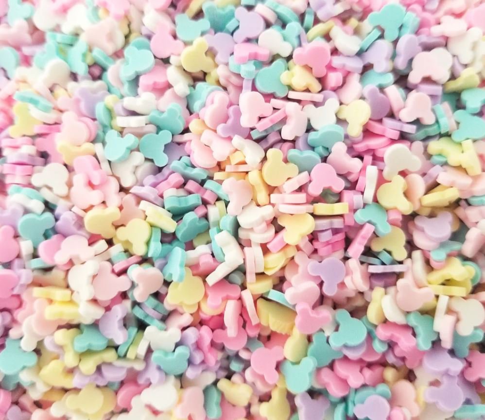 PASTEL MOUSE EARS, Pastel Mouse Ears Sprinkle Mix, Polymer Clay Fake Sprinkles  (Bag: 15 Grams)