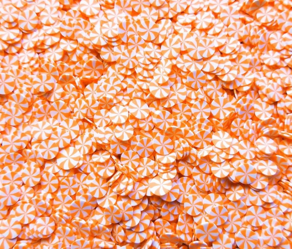 Orange Peppermint Polymer Clay Dessert Candy Slice Sprinkles, Nail Art Slices  (Bag: 15 Grams)