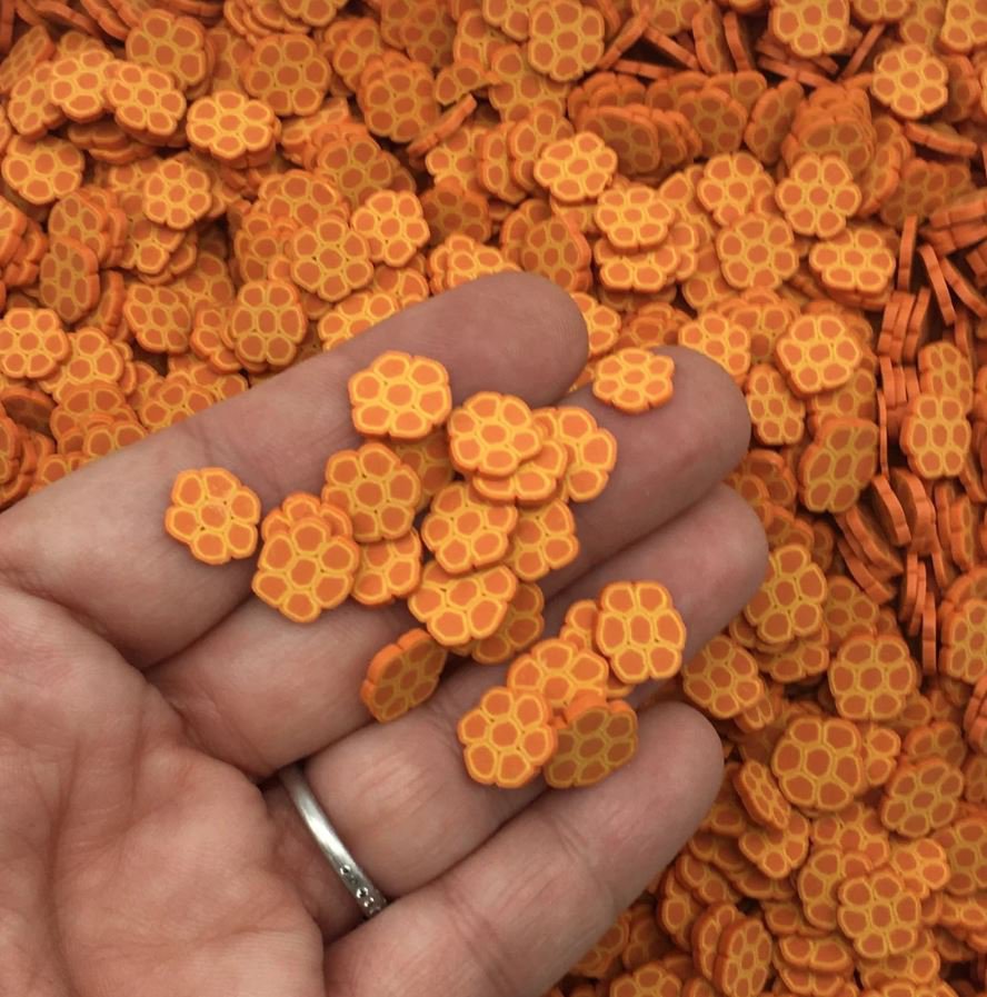 Larger Honey Comb Fake Polymer Clay Slice Sprinkles, Nail Art Slices (Bag: 30 Grams)