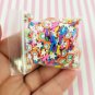 90's Child Bright Rainbow Polymer Clay Fake Sprinkles with White Star Sprinkles (Bag: 15 Grams)