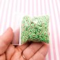 Small Green Conversation Heart Mix Polymer Clay Valentine Heart slices (Bag: 15 Grams)