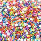 Bright Polymer Clay Fake Sprinkles with White Rounds and Striped Candies (Bag: 15 Grams) Bright Polymer Clay Fake Sprinkles with White Rounds and Striped Candies (Bag: 15 Grams)